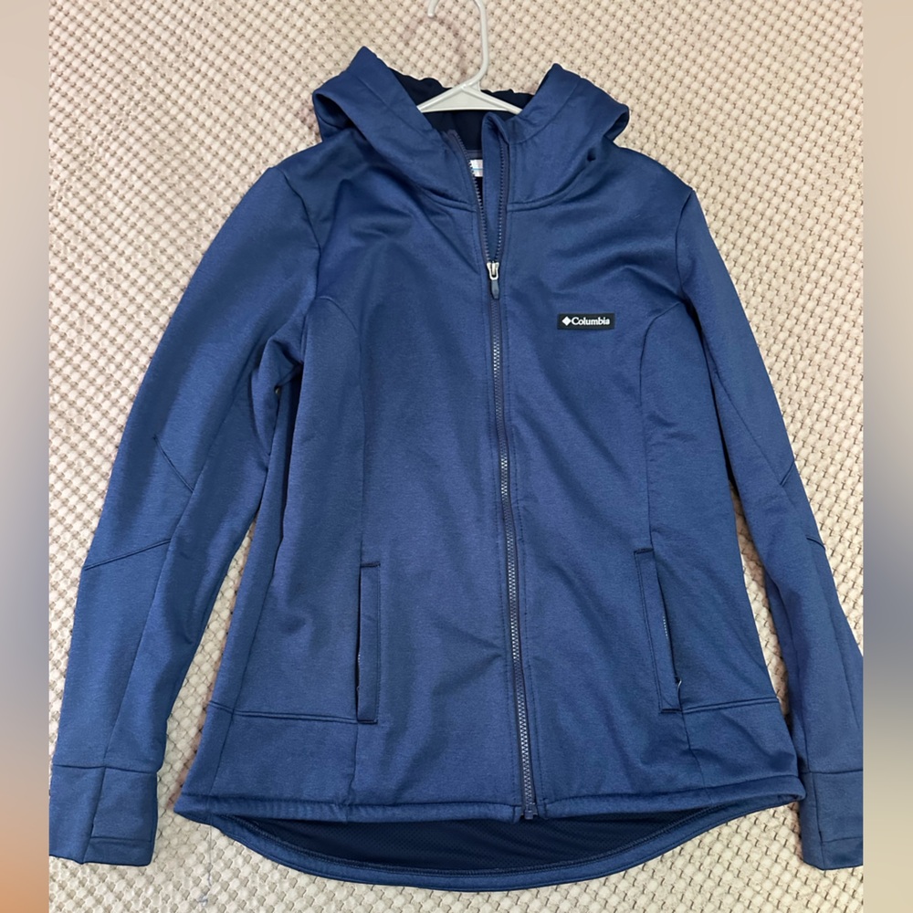 Columbia Windgates Tech Fleece Navy Zip-Up Performance Jacket womens Large